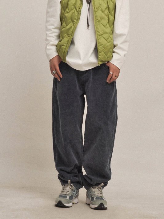 Vintage Corduroy Old Money Style Pants - Washed Tapered Casual Trousers (Unisex)