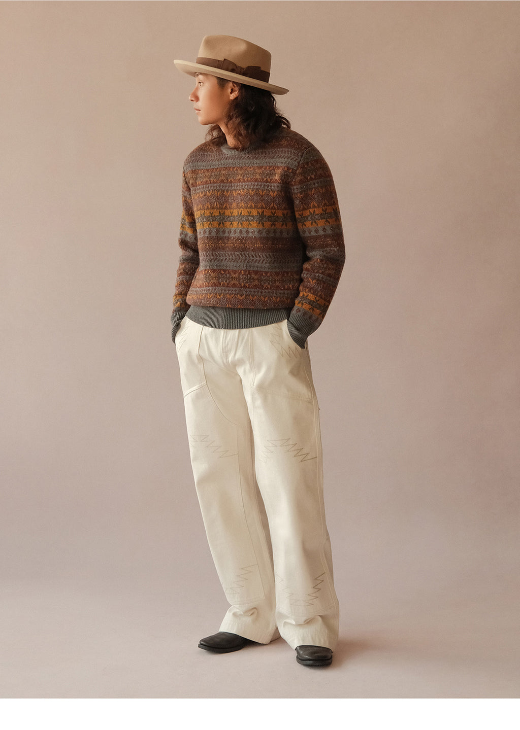 Vintage Fair Isle Wool-Blend Crewneck Sweater – British Heritage Style (Unisex)