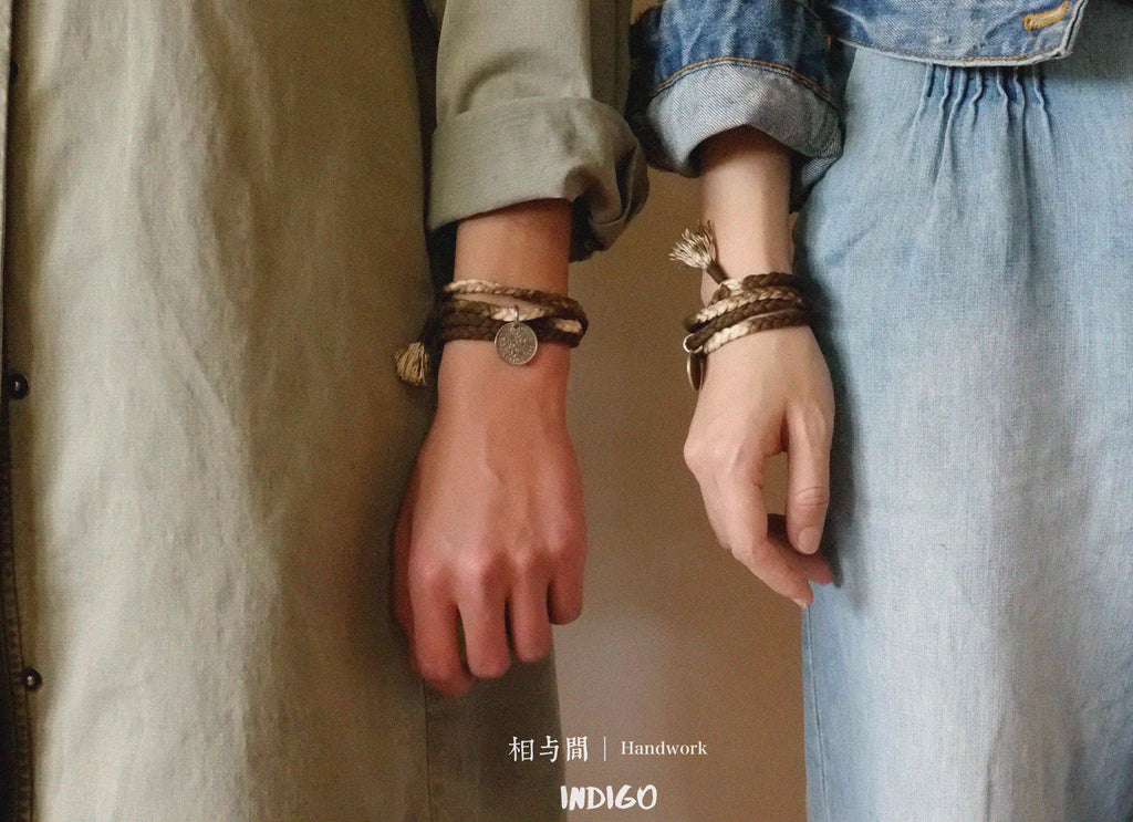 Sixpenny Lucky Coin Plant Dyed Woven Hand Strap National Fashion Original Necklace Bracelet Dual-Use