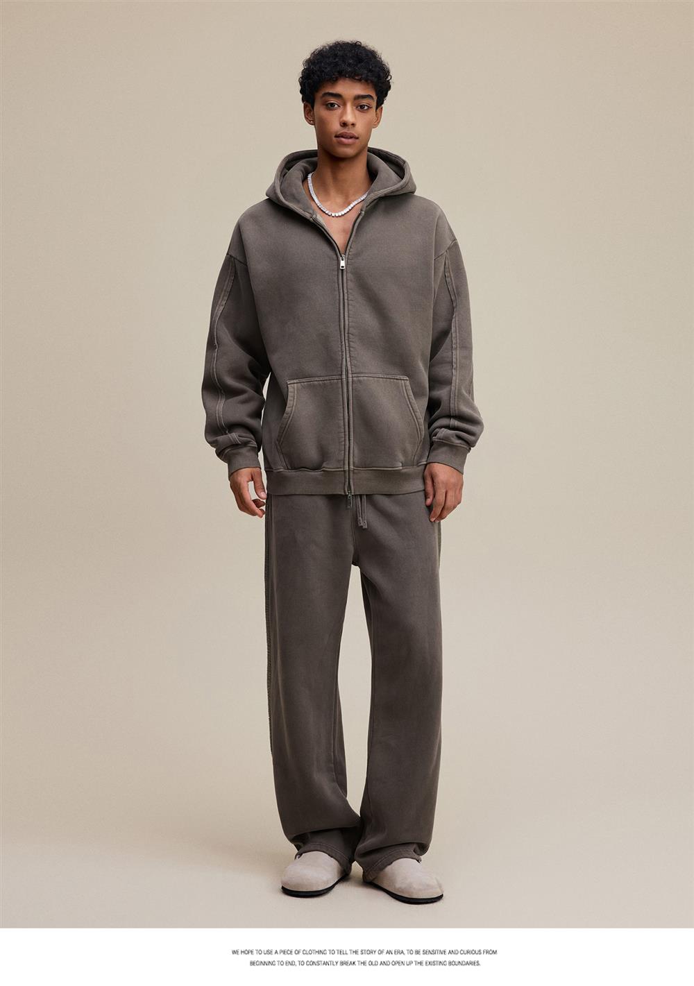 Heavyweight Fleece Washed Straight Sweatpants – Loose Casual American Style