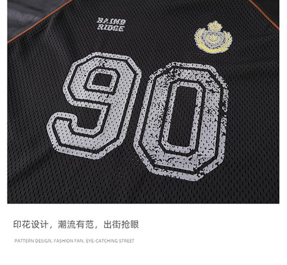 American Street Style T-Shirt for Men and Women 2025 Summer Rugby Jersey Short Sleeve Oversize Loose Casual Top