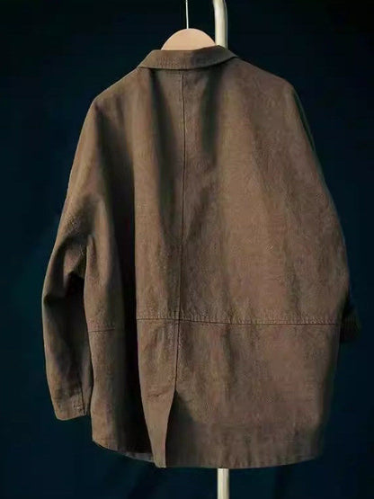 Traditional Loom Linen Blazer - Three-Dimensional Cut Casual Jacket (Women)