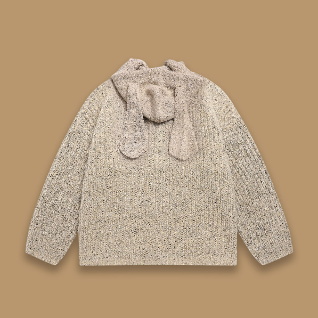 Retro Rabbit-Ear Braided Hooded Sweater – Woodoo National-Trend Unisex Knit