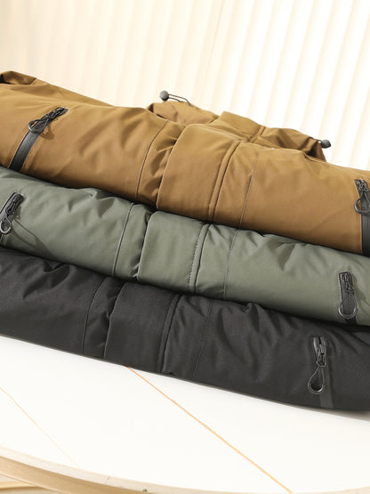 Men's Plus Size Euro-American Style Winter Jacket - Windproof Waterproof Hooded Thickened Cotton Coat