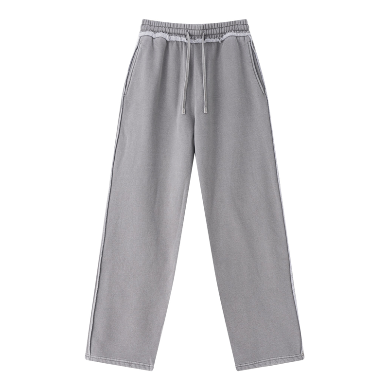 Heavyweight Fleece Washed Straight Sweatpants – Loose Casual American Style