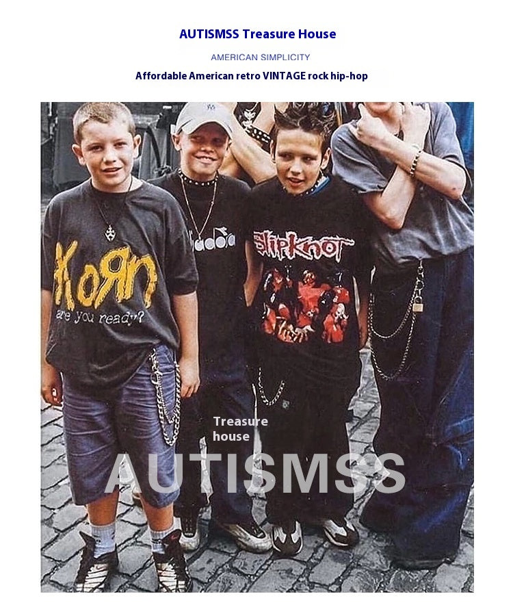 Autismss Treasure House Recommended Goods! Bicycle Line Drawing Apricot Couple Outfit Youth Student Short Sleeve T-Shirt