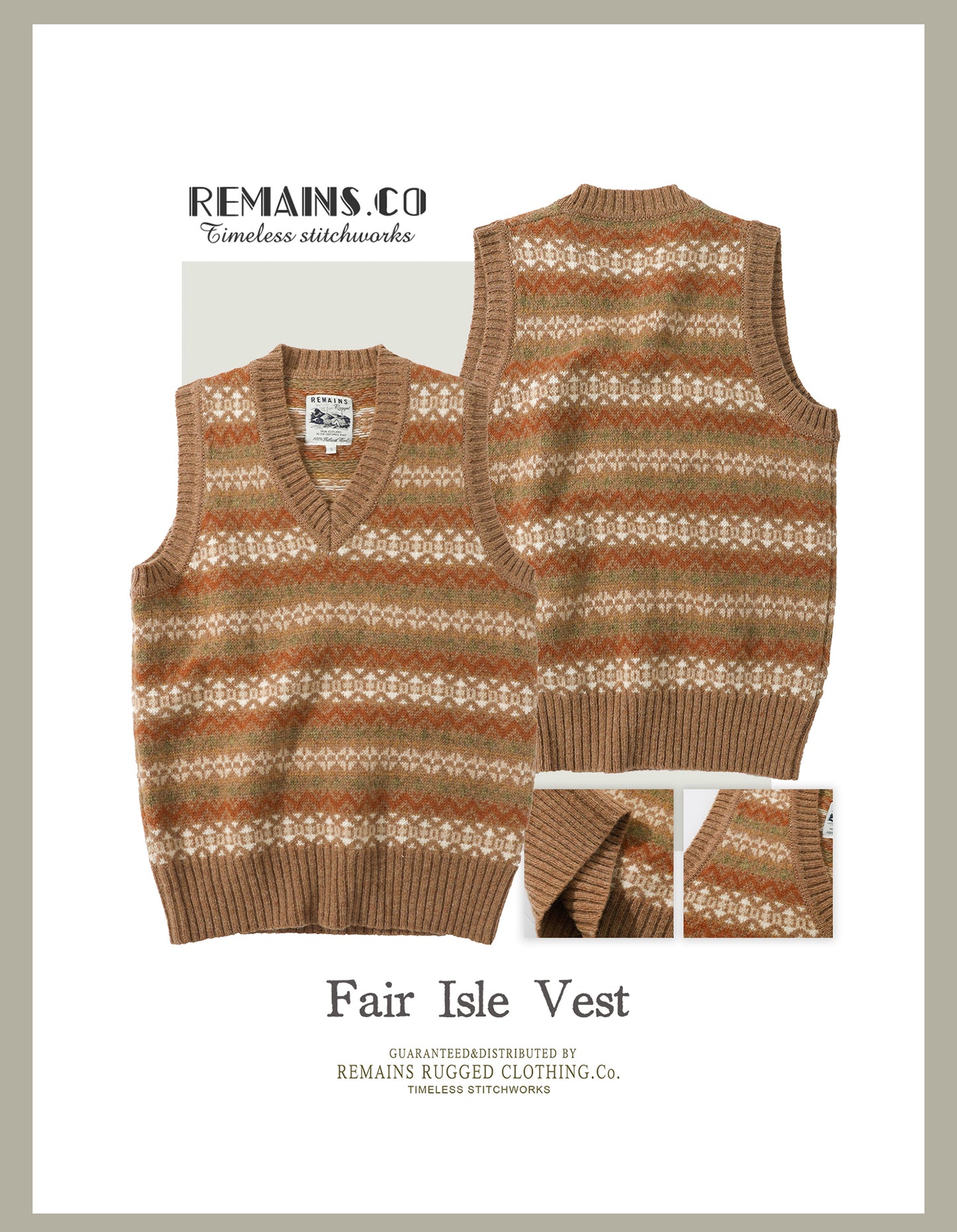 British-Retro Fair Isle Wool Vest – Idle Style Jacquard (Unisex)