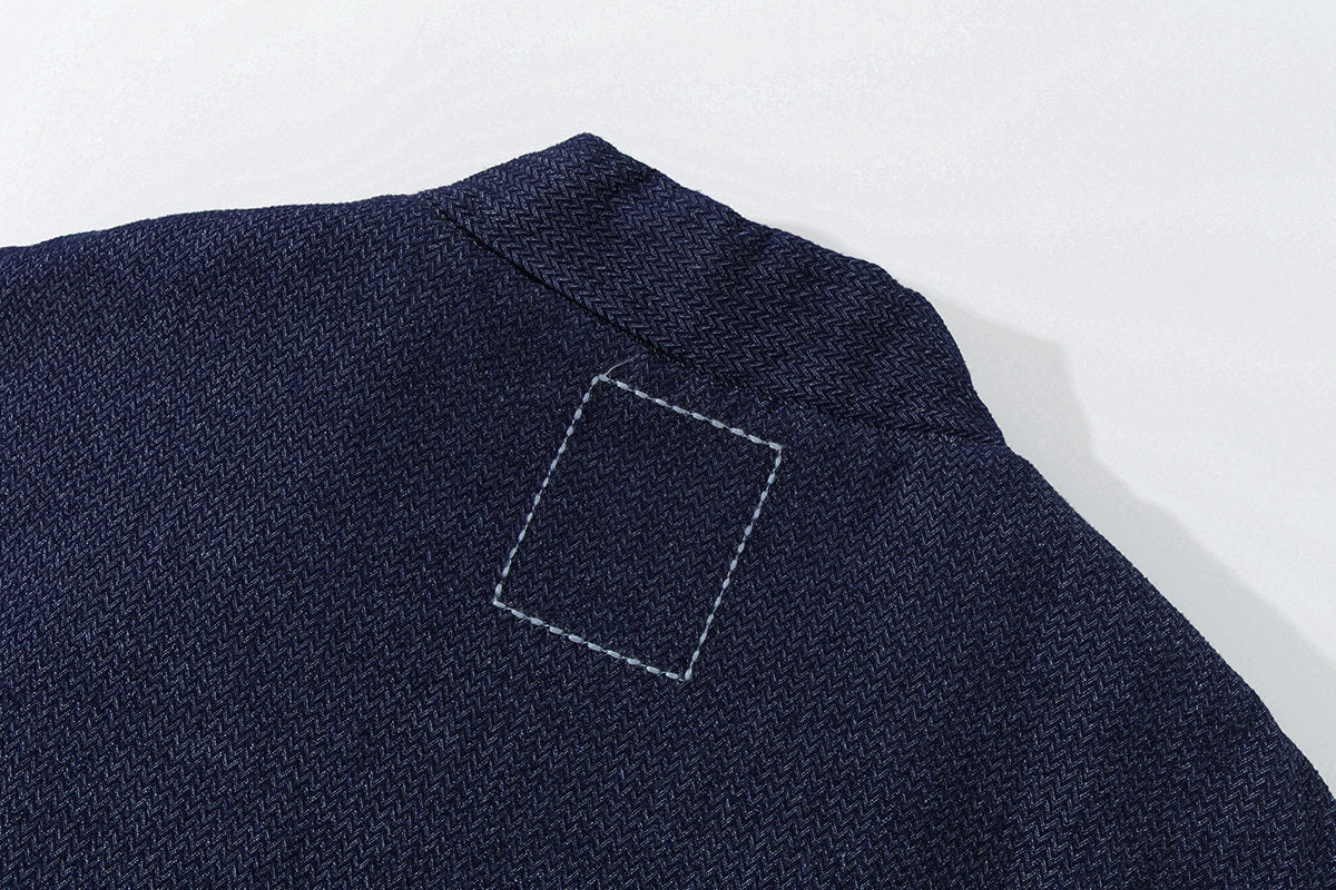 INDIGO STYLE Vintage Taoist Robe Denim Jacket - Two-Tone Oversized Coat (25AW)