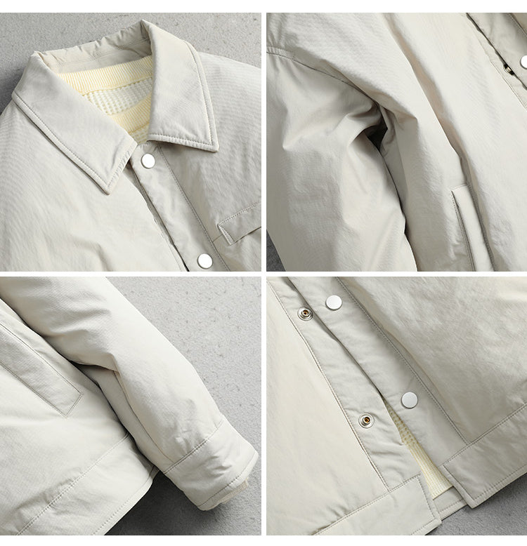 Men's CMZK Japanese Minimalist Down Jacket - 90% Duck Down Lightweight Lapel Light Luxury Coat