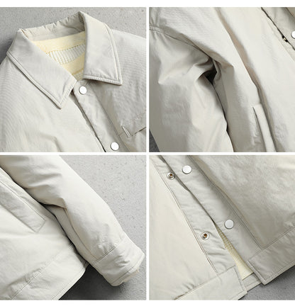 Men's CMZK Japanese Minimalist Down Jacket - 90% Duck Down Lightweight Lapel Light Luxury Coat