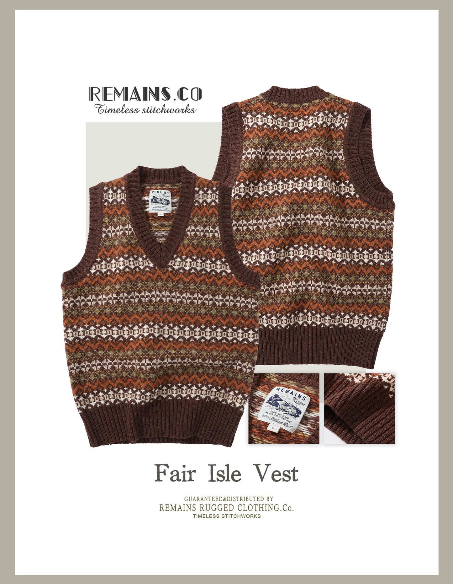 British-Retro Fair Isle Wool Vest – Idle Style Jacquard (Unisex)