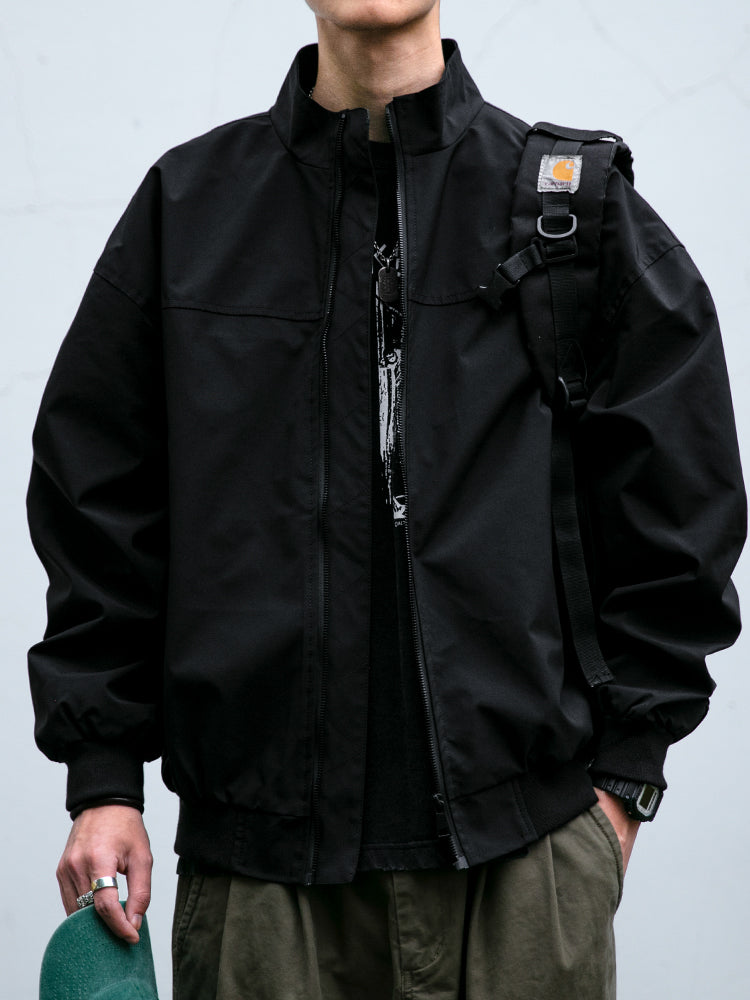 Men's American Style Waterproof Coach Jacket - Trendy Stand Collar Outdoor Windbreaker