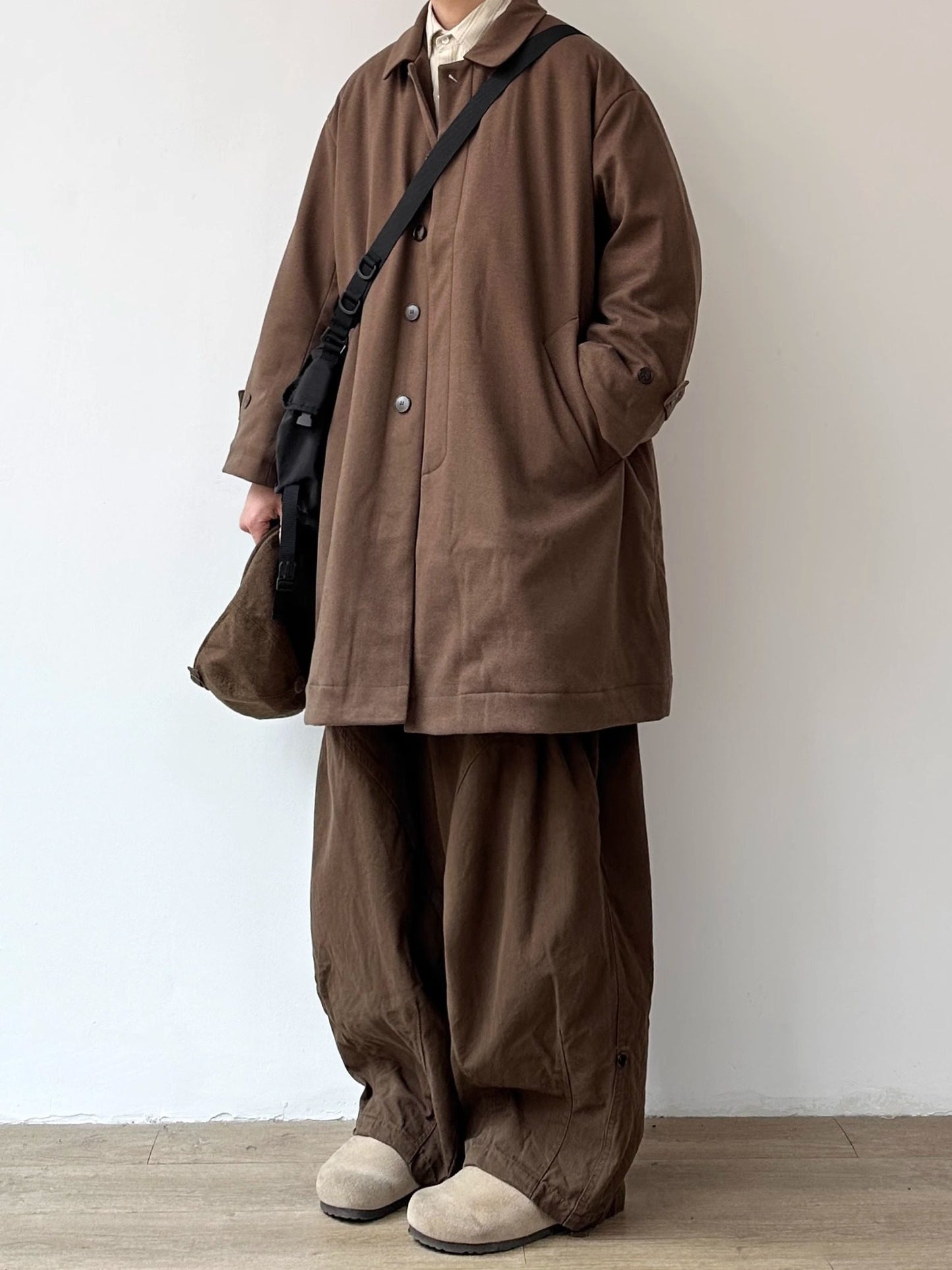 Japanese Style Mid-Length Wool Coat - Thickened Loose Jacket (Unisex)