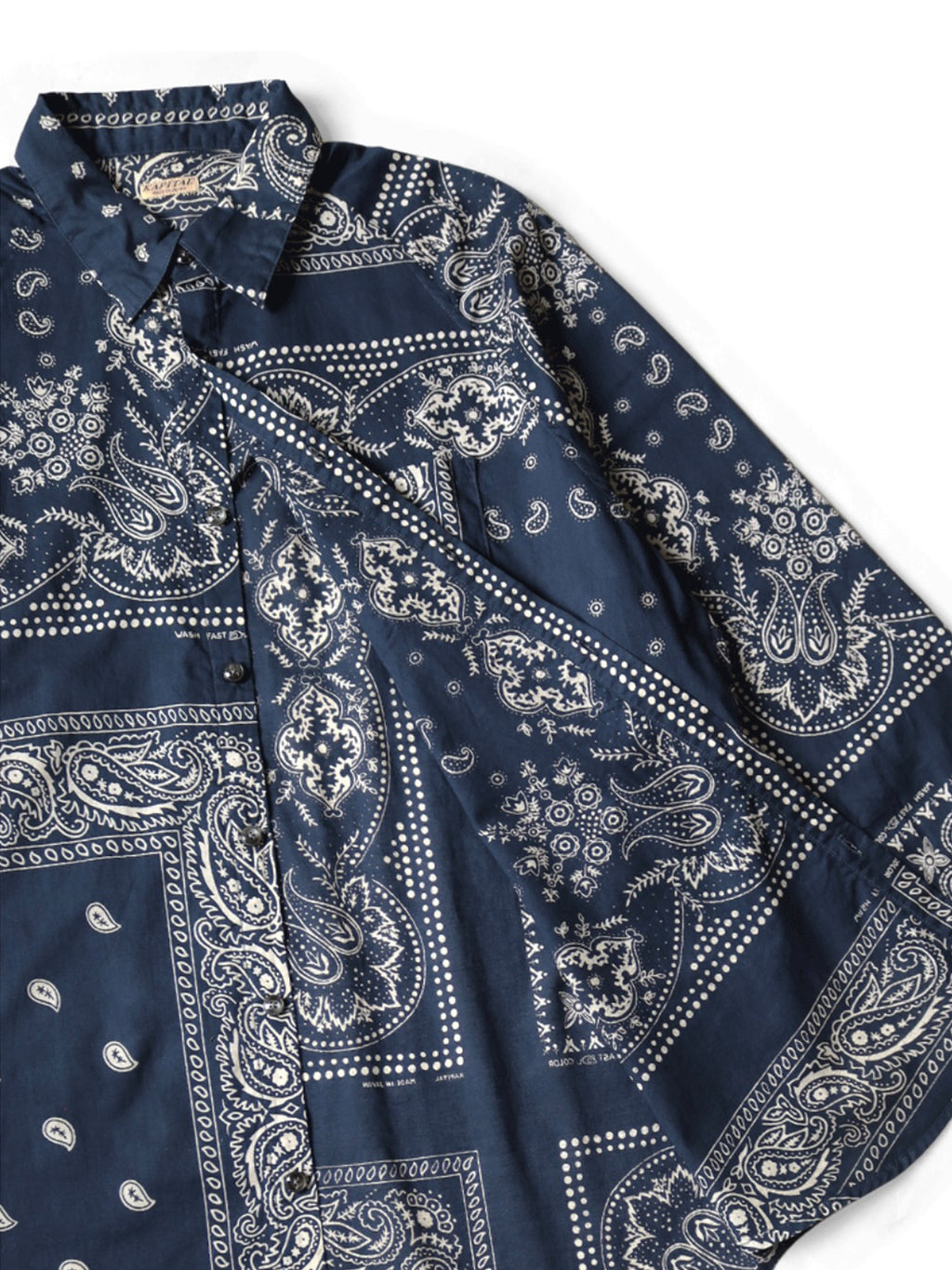 Japanese Style Casual Paisley Breathable Lightweight Turn-Down Collar Loose Long Sleeve Shirt