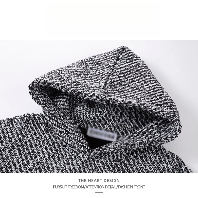 High Street Trendy Brand Little Chanel Style Hooded Sweatshirt Unisex Jacket Spring Autumn Knitted Casual Stylish Versatile Pocket Top