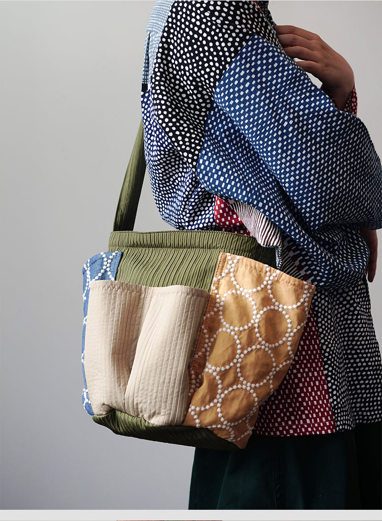 Original Patchwork Large Capacity Crossbody Bag Retro New Chinese Style Embroidered Tote Bag for Women