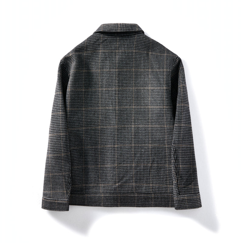 Heavyweight 53% Sheep Wool Houndstooth Lapel Coat – Korean-Style Casual Winter Staple