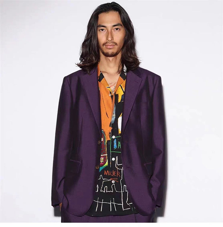 Wacko Maria Basquiat Print Long-Sleeve Shirt – Japanese Retro Graffiti (Unisex)