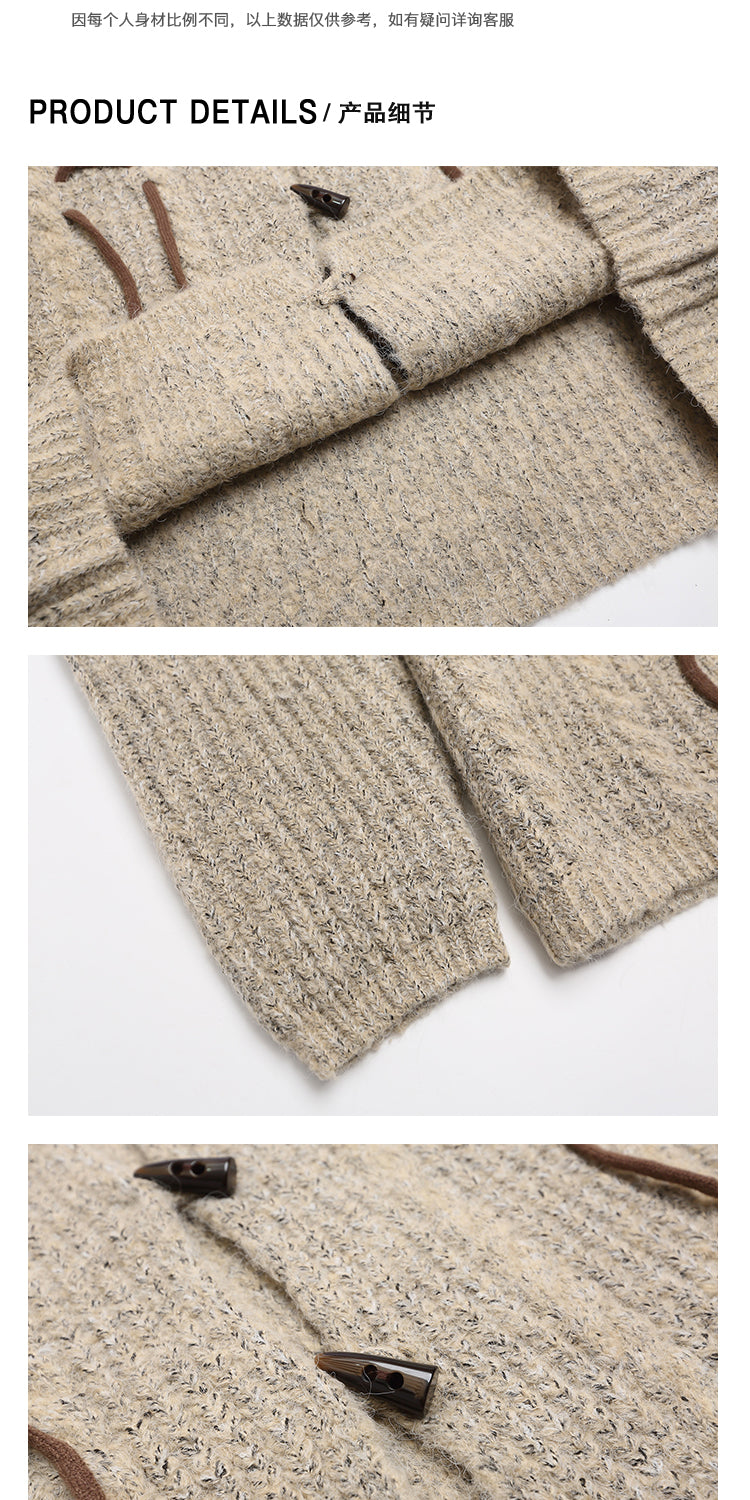 Retro Rabbit-Ear Braided Hooded Sweater – Woodoo National-Trend Unisex Knit