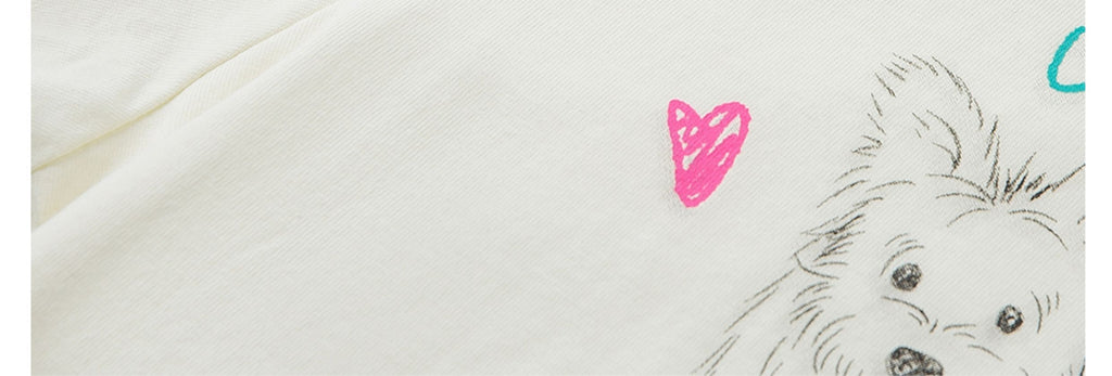 Hand-drawn Puppy Short-sleeve T-shirt Cute Fun Loose Cotton Summer T