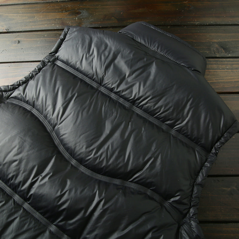 Men's 90% White Duck Down Stand Collar Vest - Autumn Winter Fully Glued High-Fluffiness Warm Jacket