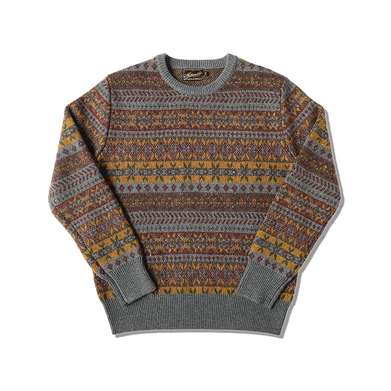 Vintage Fair Isle Wool-Blend Crewneck Sweater – British Heritage Style (Unisex)