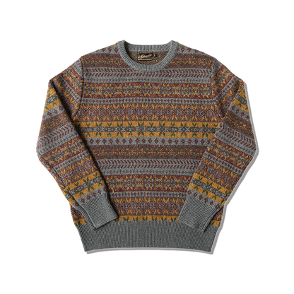 Vintage Fair Isle Wool-Blend Crewneck Sweater – British Heritage Style (Unisex)