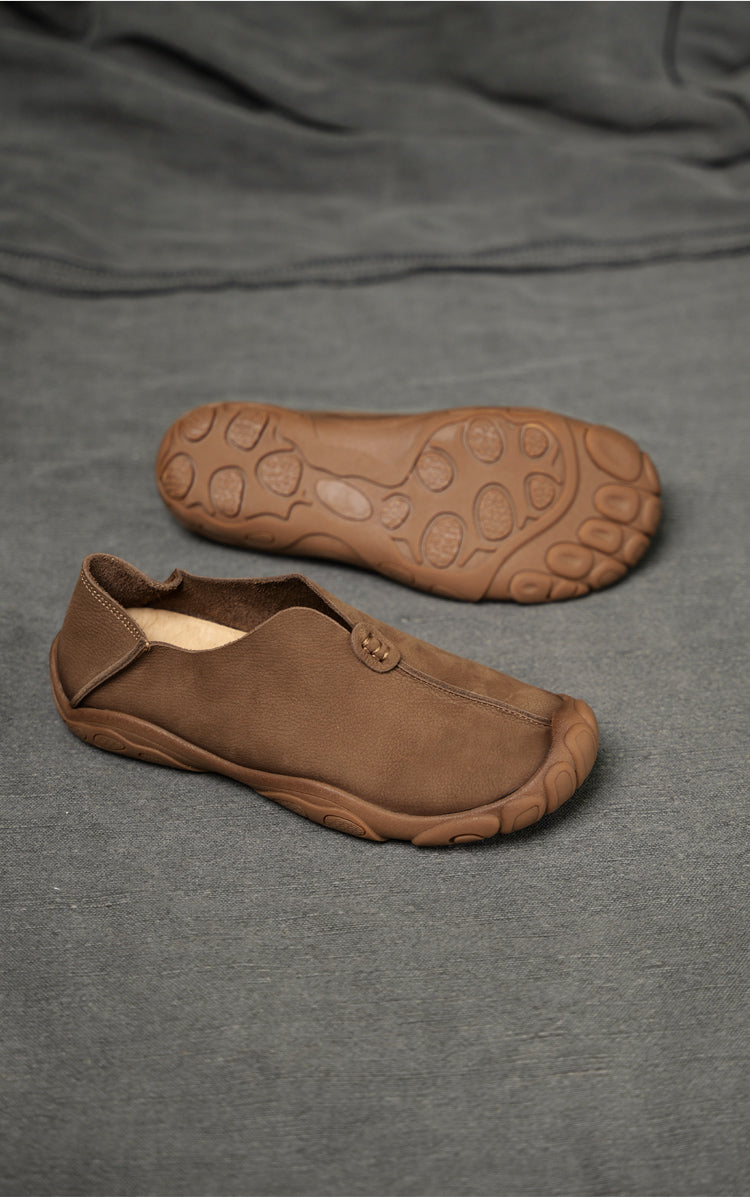 Genuine Leather Slip-On Casual Shoes for Men – Breathable Soft Sole, Lazy-Loafer Comfort