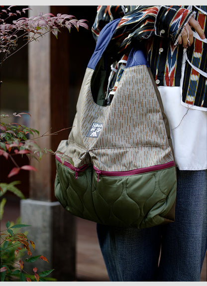 Original 2025 Spring New Retro Patchwork Design Single Shoulder Handbag Large Capacity Commuter Bag