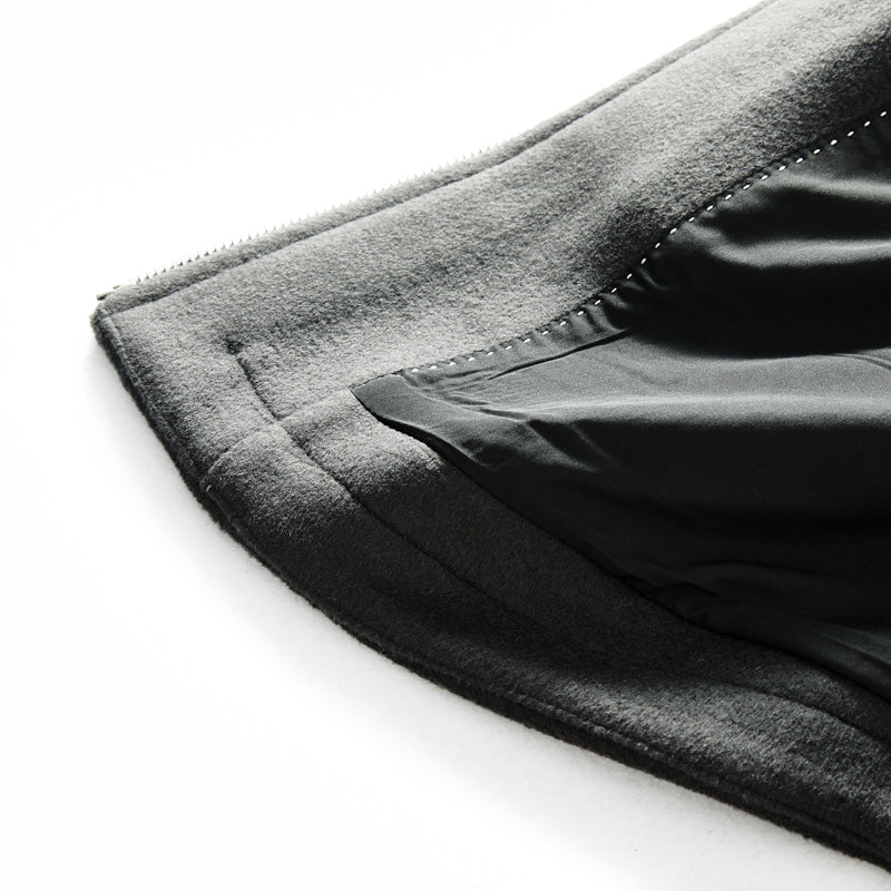 Korean Minimalist Workwear Jacket – Thickened 53% Sheep Wool, Turn-Down Collar for Autumn/Winter