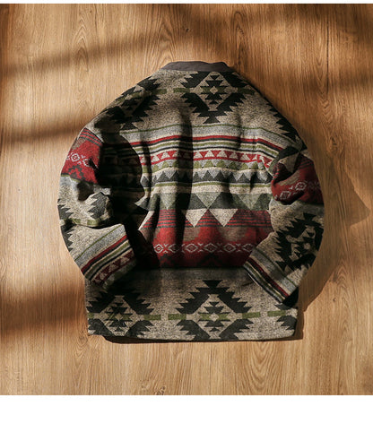 Men's Japanese Retro Reversible Cotton Robe Cardigan