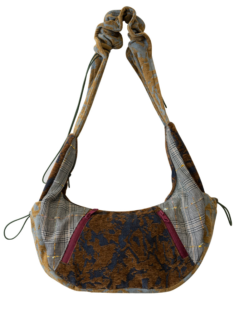 Original New Retro Color-Block Crossbody Bag Niche Patchwork Underarm Bag Commuter Fashion Shoulder Bag