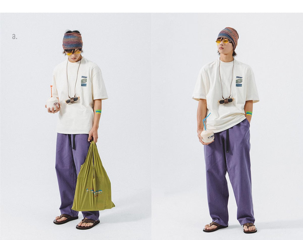 Lanqi Summer New Trend American Retro Heavy Cool T-Shirt Couple Short Sleeve Men