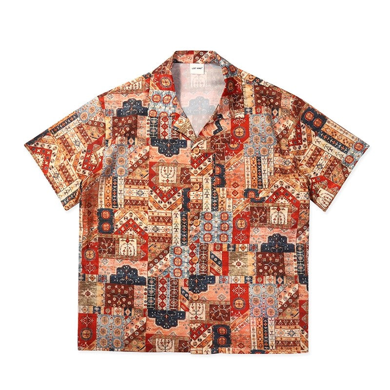 Made Zoo 25SS Patchwork Cuban Collar Shirt – Thin Loose Unisex Summer Piece