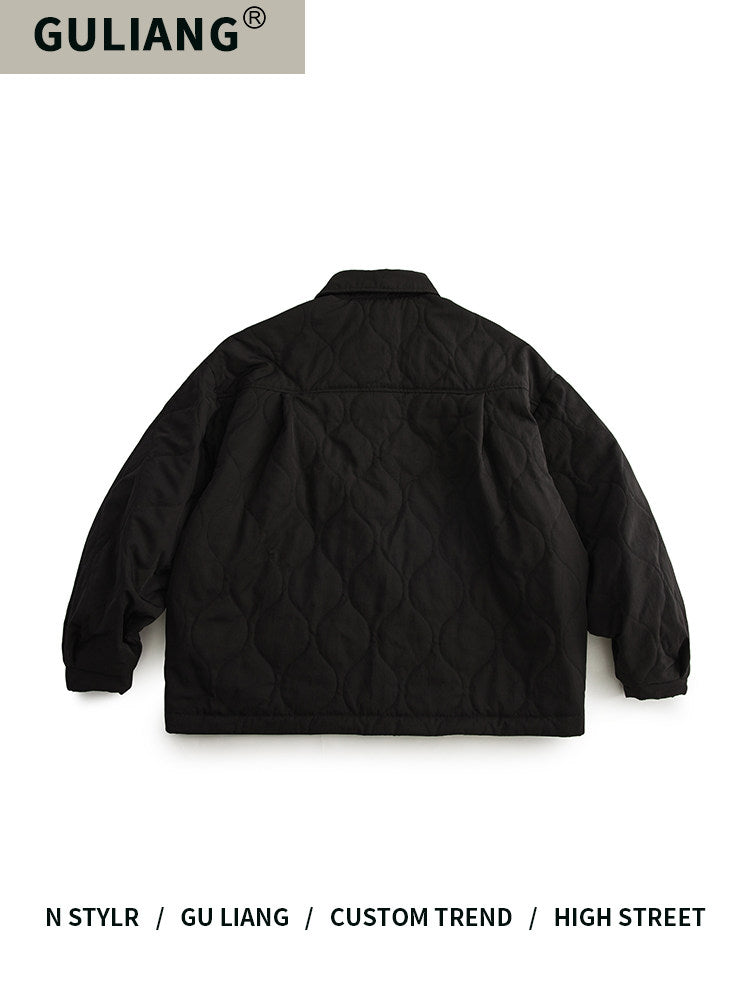 japanese Minimalist Quilted Cotton Jacket - Lightweight Couple Coat