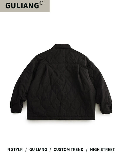 japanese Minimalist Quilted Cotton Jacket - Lightweight Couple Coat