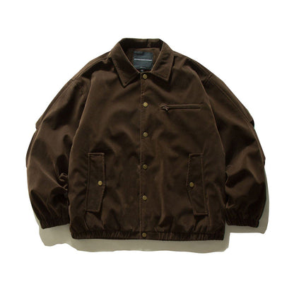 Melad Retro Suede Down Jacket - Japanese Style Casual Coat (Unisex)