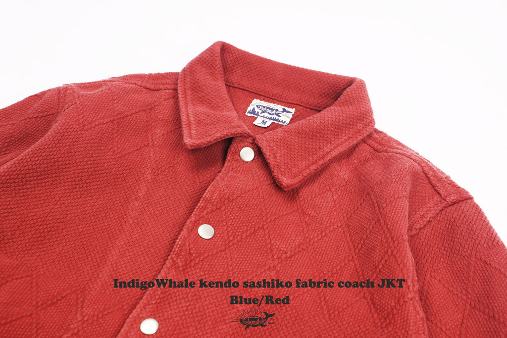 Custom Woven Kendo Sashiko Fabric Patchwork Frayed Pocket Washed Heavy Loose Coach Jacket