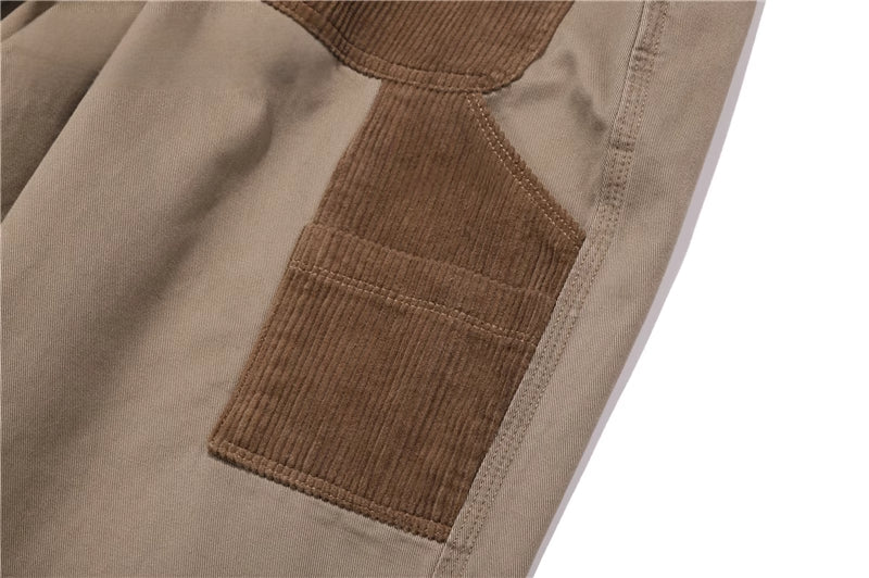 Japanese Cityboy Fashion Brand Loose Street Leisure Corduroy Trousers Washed All-Matching Straight Couple Overalls