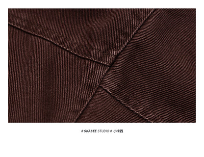 Men's Japanese Retro Lamb Wool Jacket - Thickened Stand Collar Couple Cotton Coat