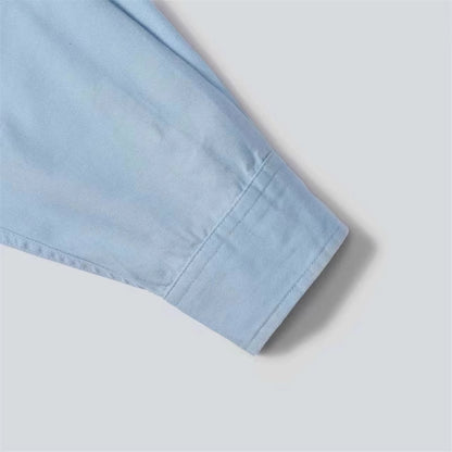 Long Sleeve Shirt Pure Cotton Japanese Style Simple Solid Color Shirt for Men