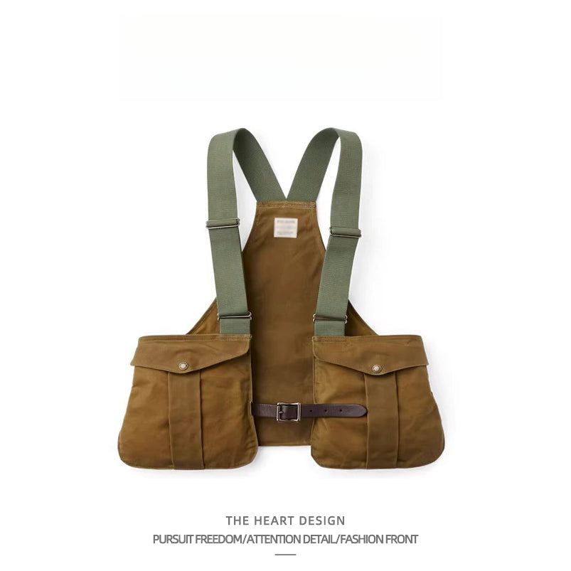 Trendy American Retro Workwear Camping Pocket Vest for Men Loose Retro Functional Outerwear Sleeveless Jacket for Men