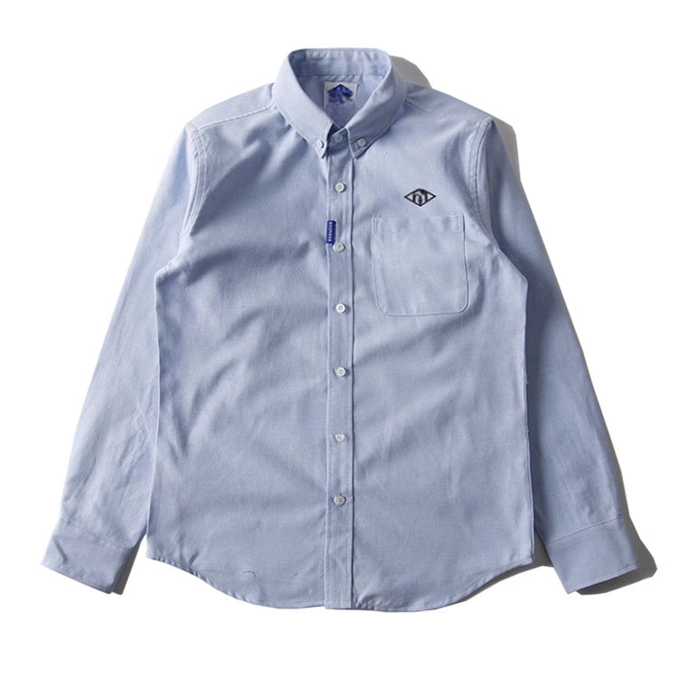 Oxford Cotton Shirt for Men Japanese Style Hong Kong Style Youth Casual Long Sleeve Shirt