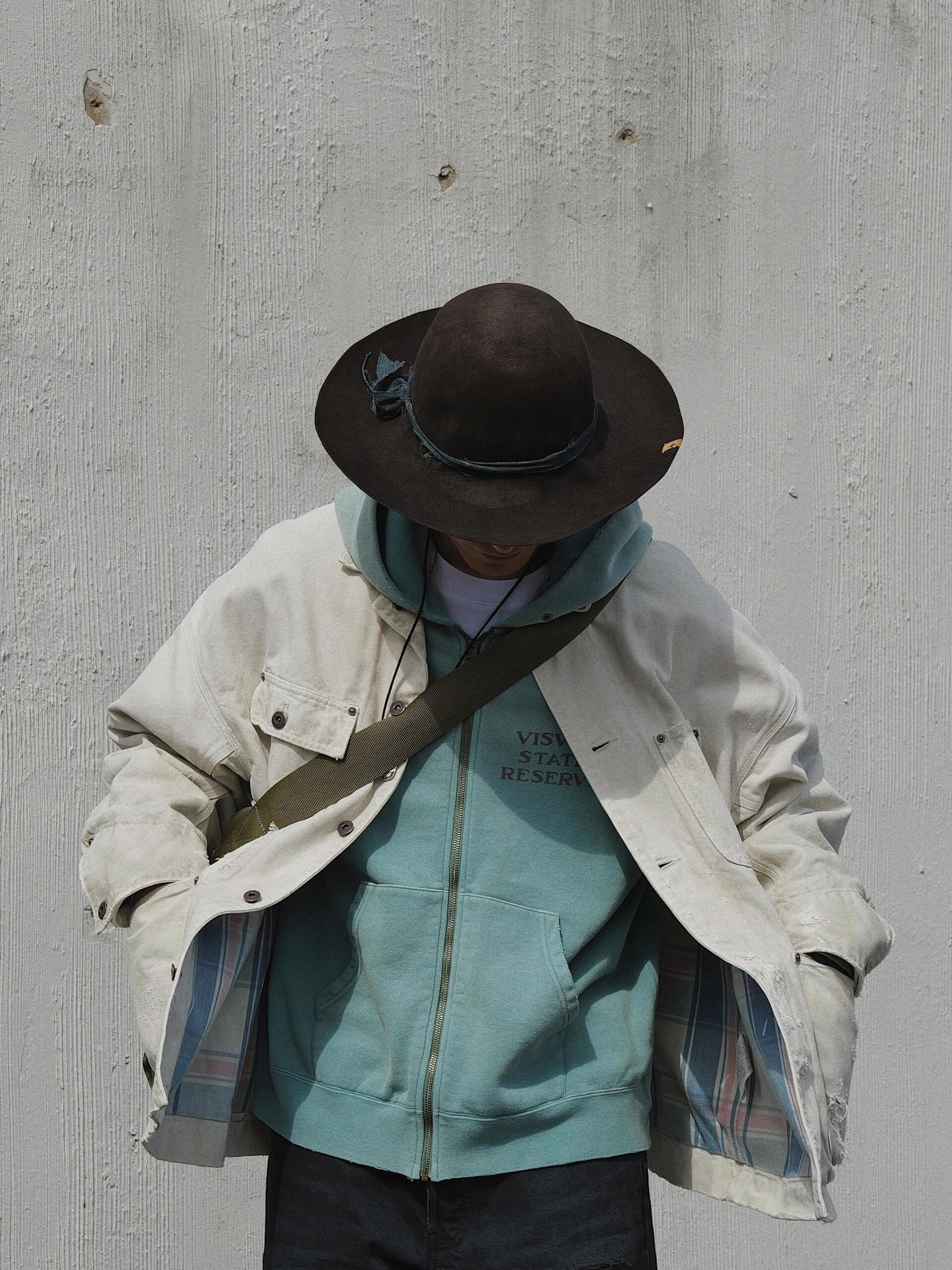 Japanese Trend All-Cotton Washed Vintage Distressed Zipper Hoodie