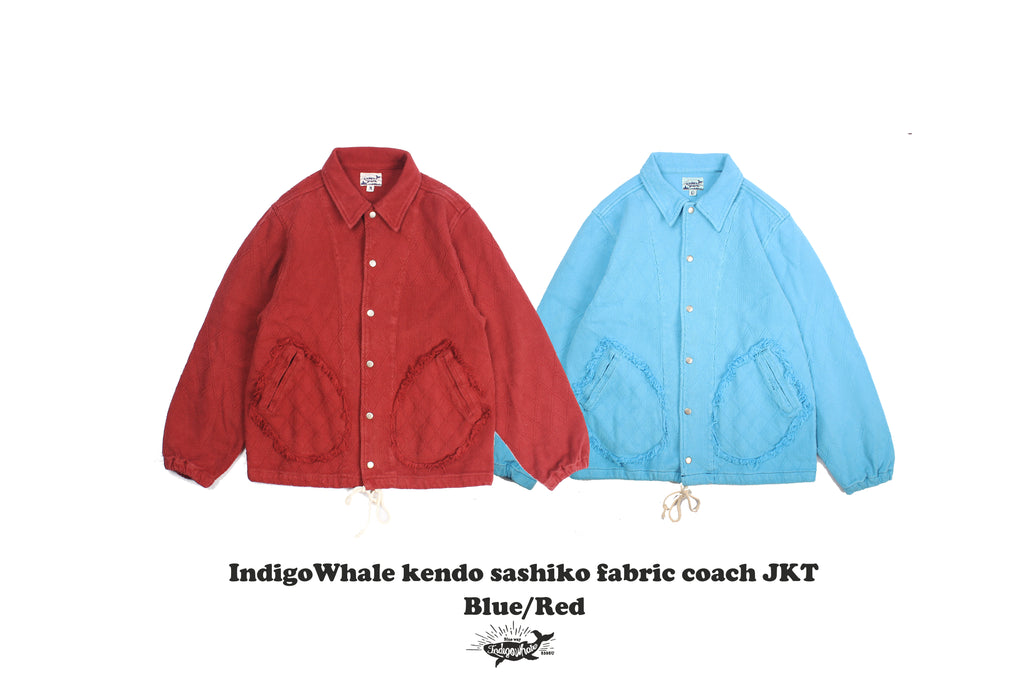 Custom Woven Kendo Sashiko Fabric Patchwork Frayed Pocket Washed Heavy Loose Coach Jacket