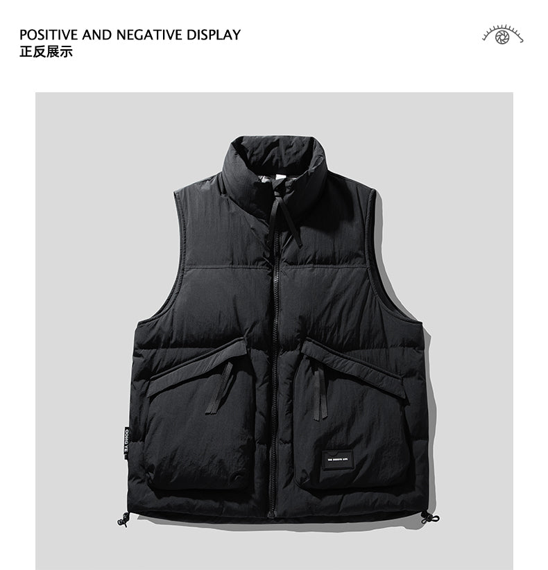 Mountain-Style Caramel 90% Duck-Down Vest – Warm Workwear Insulated (Unisex)
