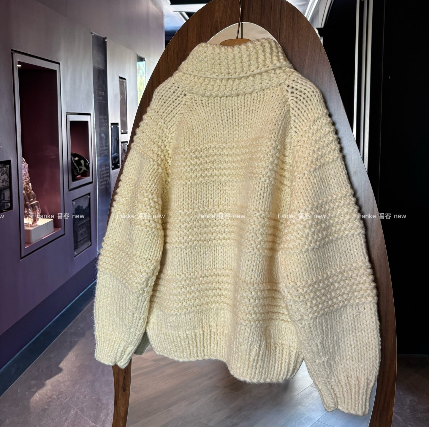 Women's South Korean Wave Pattern Knitted Cardigan - Autumn Winter Thick Wool Zipper Versatile Sweater Coat