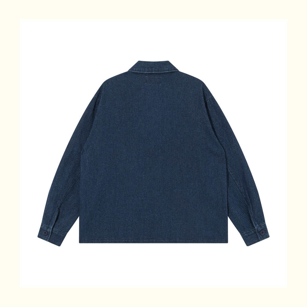 Ethnic-Style Buckle Denim Jacket – Vintage Washed Casual Outerwear with Chinese Folk Detail