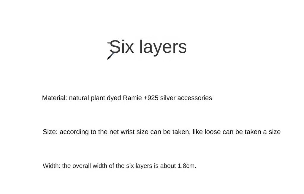 Original Design Multi-Layer Plant Dyed Cotton and Linen Handmade Bracelet 925 Silver Niche Tie-Dye Couple Bracelets