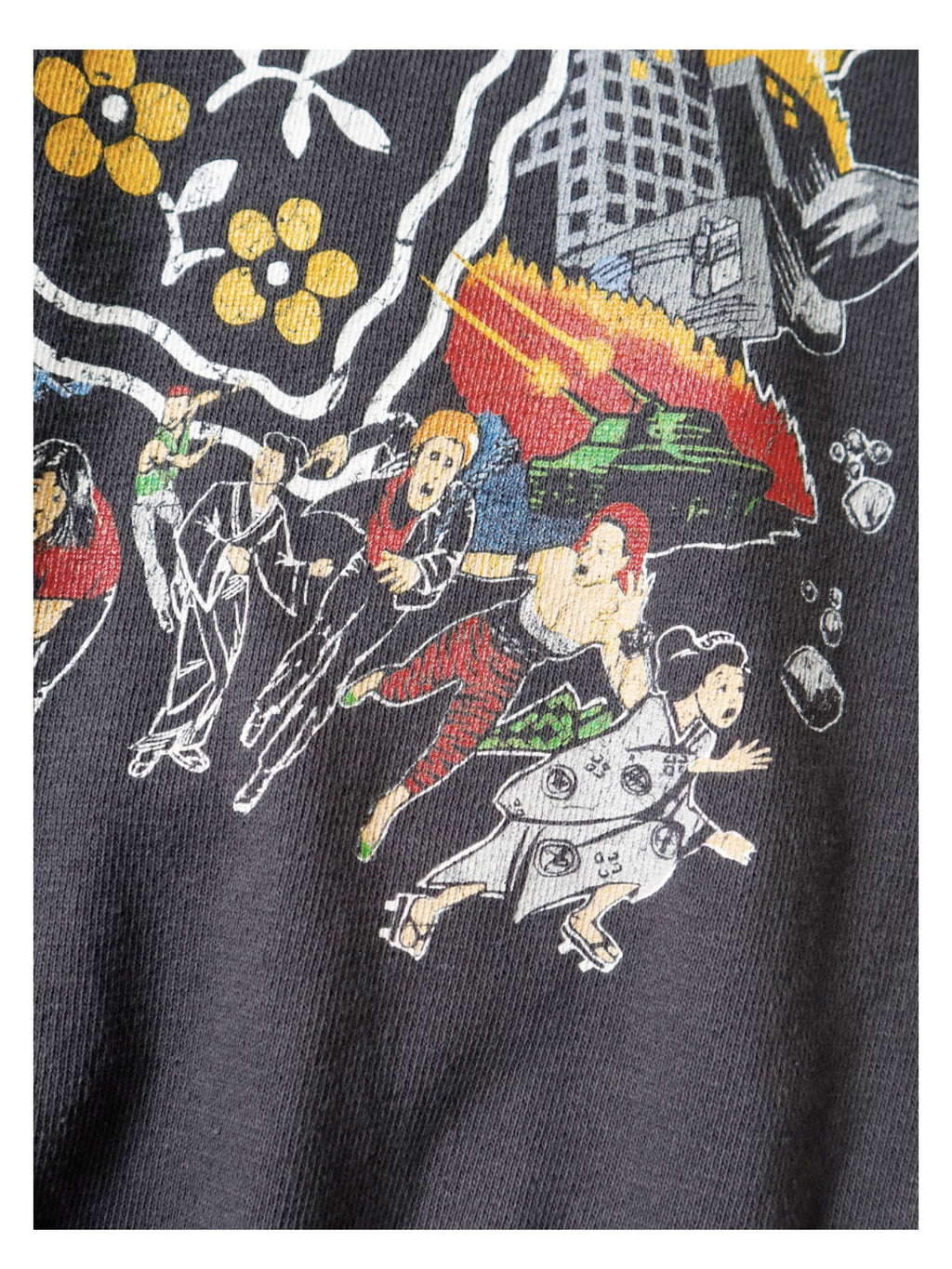 Japanese Retro Washed Cotton-Fleece Hoodie – KAPITAL 25AW Fun Print (Unisex)